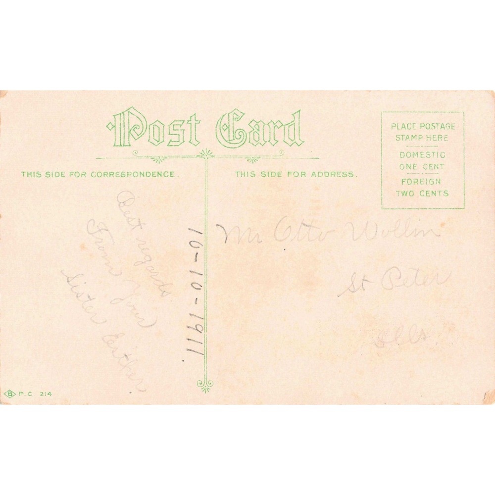 Vintage 1911 Ivy Sentiment Postcard Close Clings the Ivy to the Tree Poem VG - Picture 2 of 2